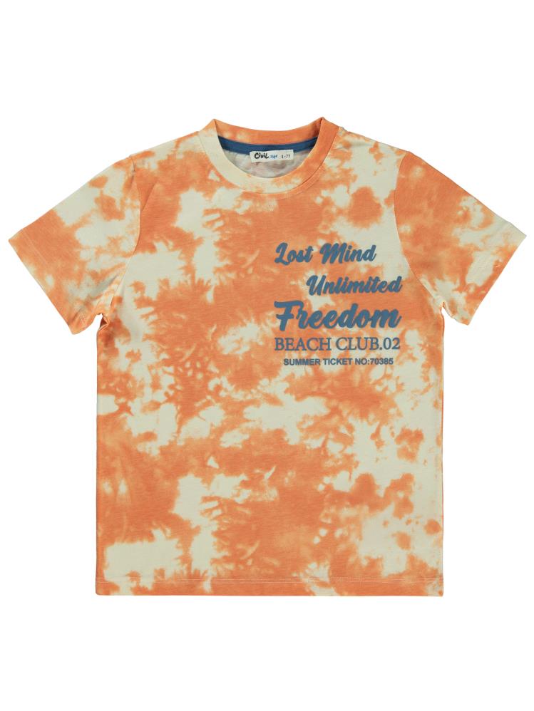 Civil Boys Batik Desenli 6-9 Yaş Tişört - Fil Dişi