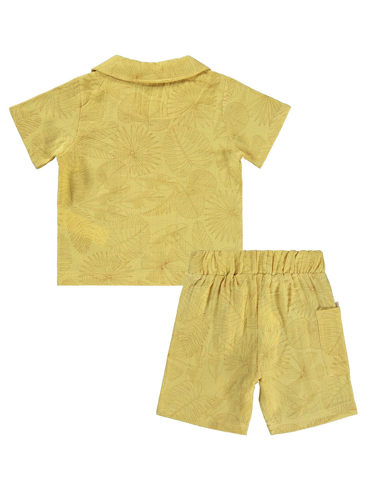 Civil Boys Yaprak Baskılı Gömlekli 2-5 Yaş Takım - Hardal