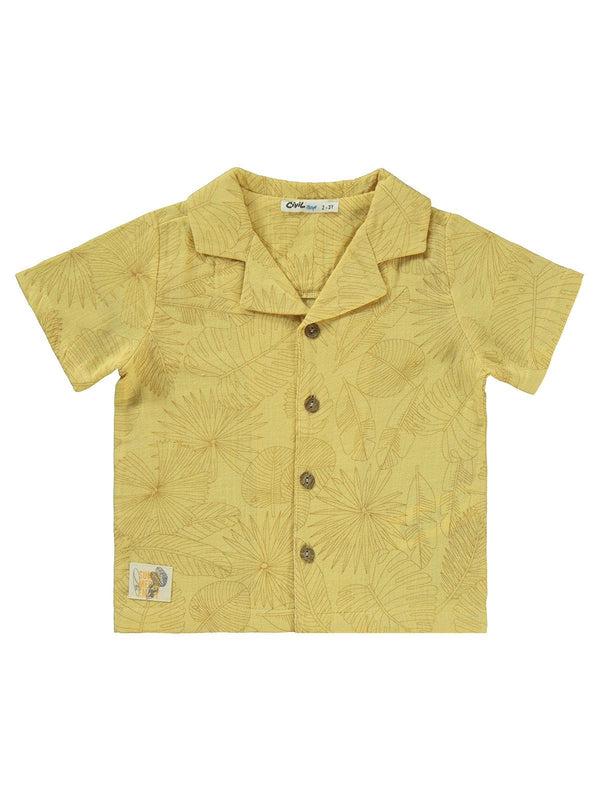 Civil Boys Yaprak Baskılı Gömlekli 2-5 Yaş Takım - Hardal