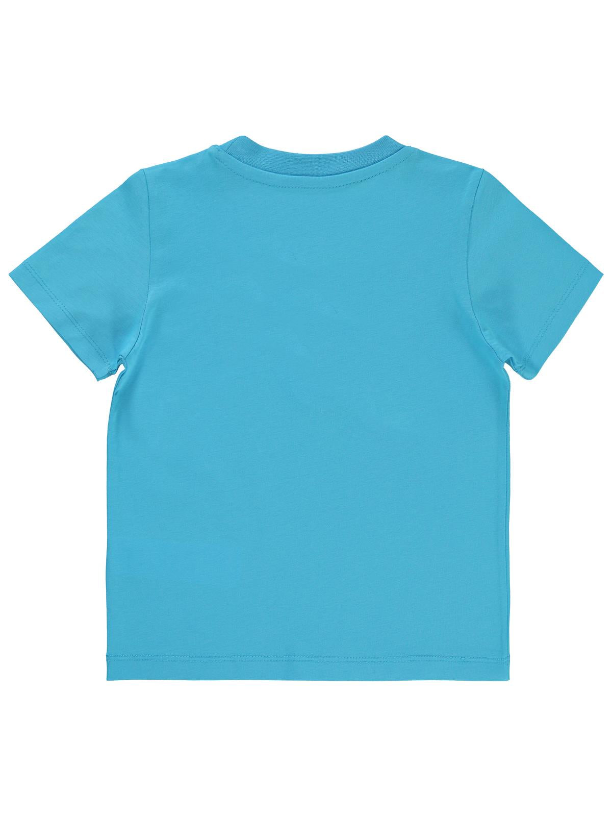 Civil Boys Gözlük Nakış Ahtapot Baskılı 2-5 Yaş Tişört - Mavi