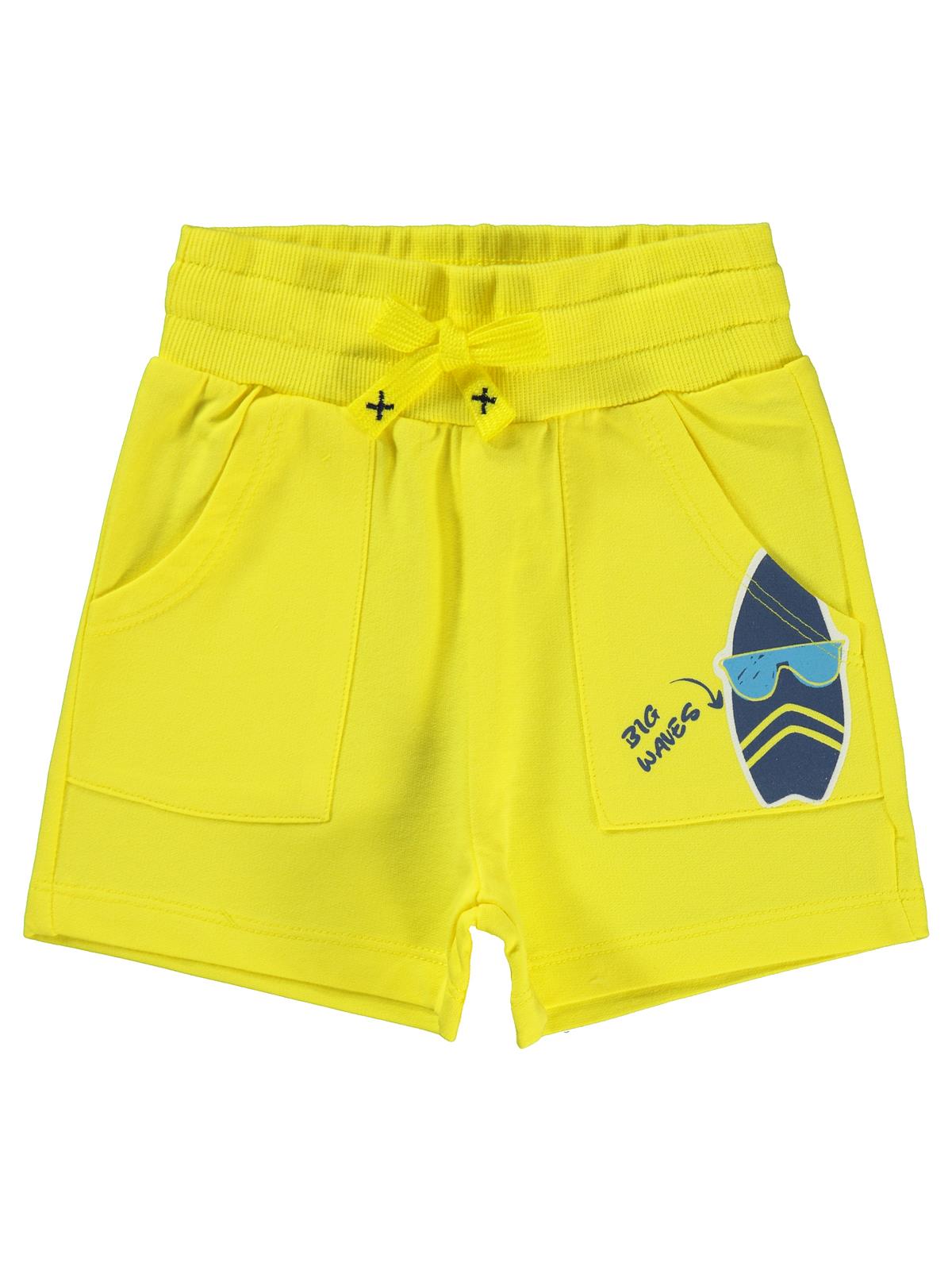 Civil Boys Surfboard Baskılı 2-5 Yaş Şort - Sarı