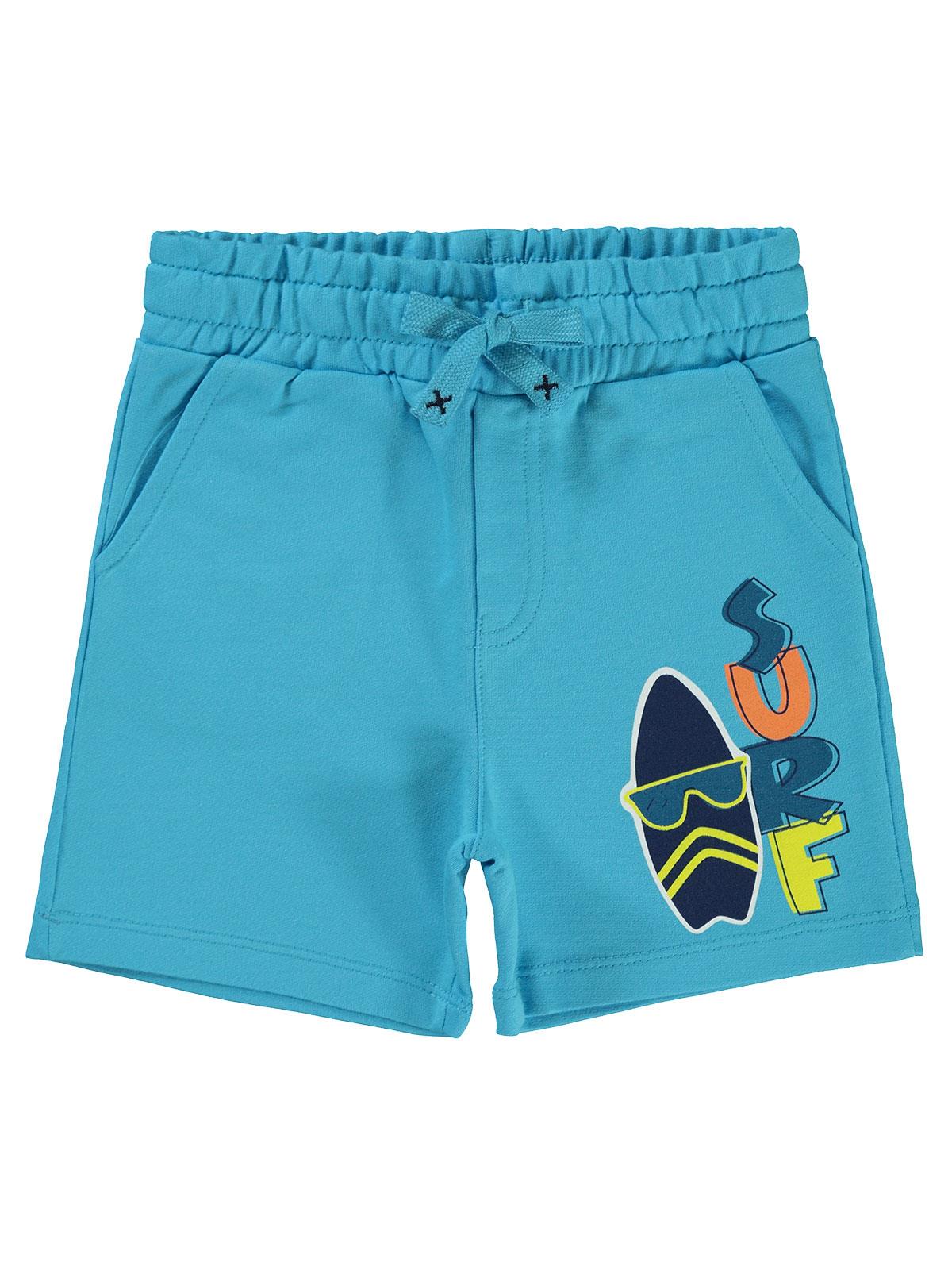 Civil Boys Surfboard Baskılı 2-5 Yaş Kapri - Mavi