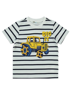 Civil Boys Dıg It Baskılı 2-5 Yaş Tişört - Ekru