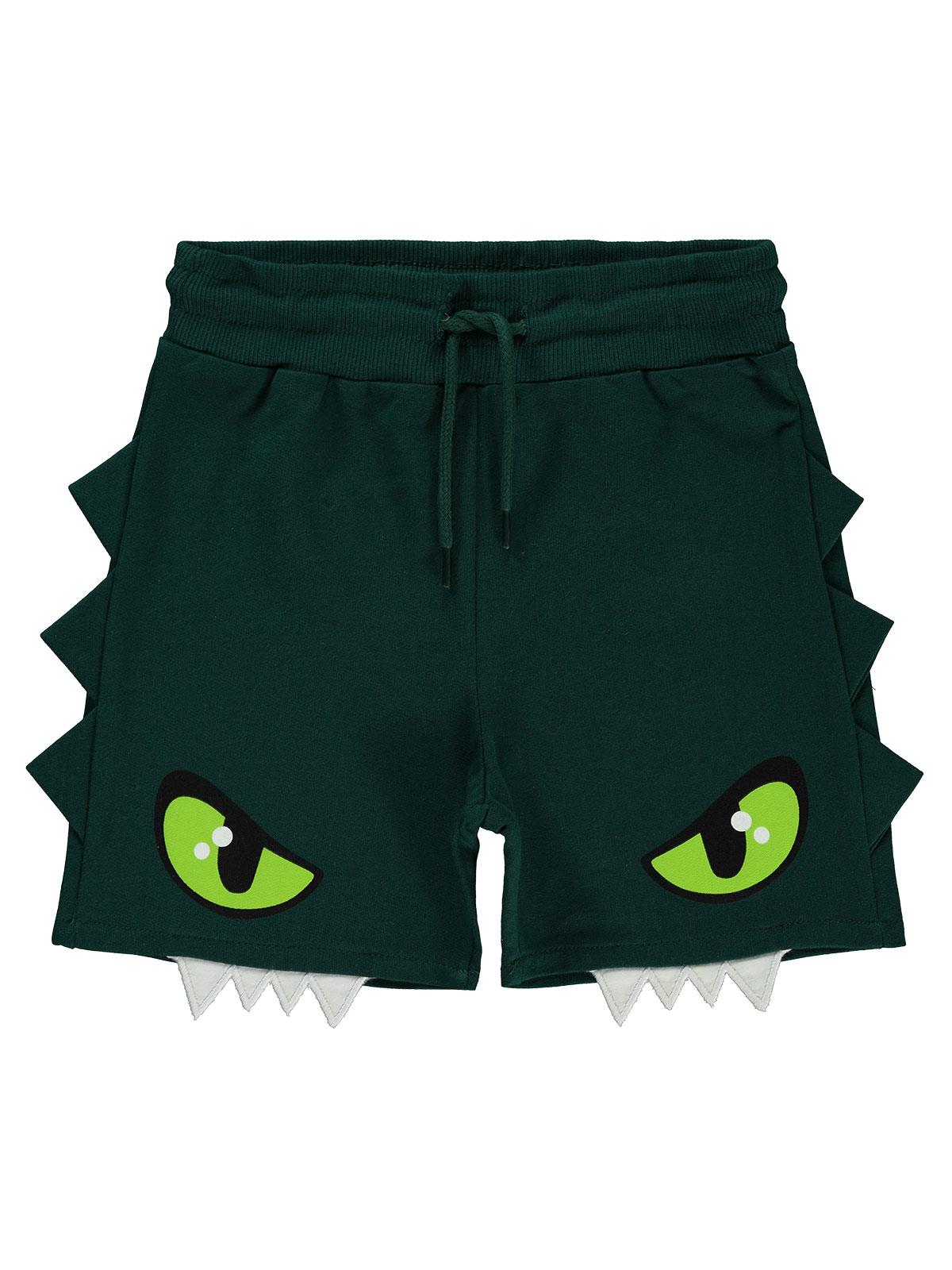 Civil Boys Dinozor Göz Baskılı 2-5 Yaş Kapri - Yeşil