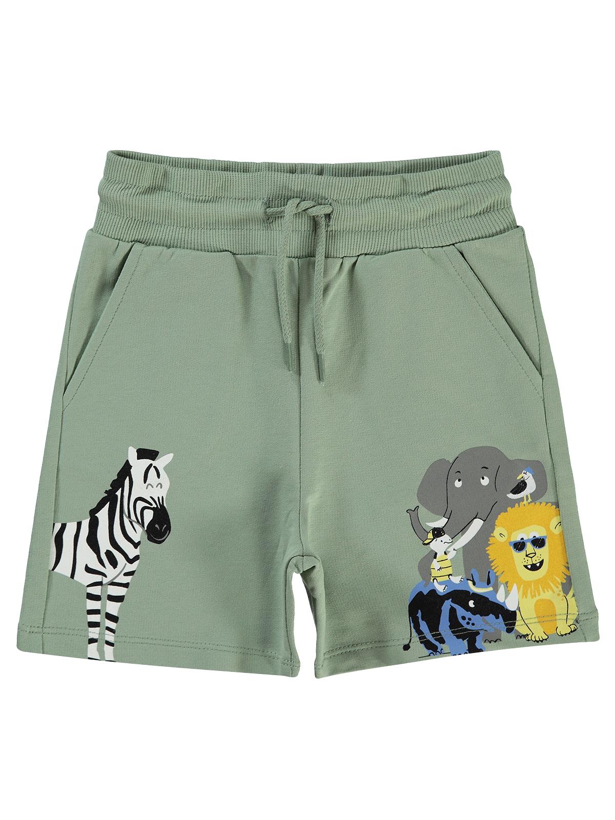 Civil Boys Safari Hayvanlar Baskılı 2-5 Yaş Kapri - Haki