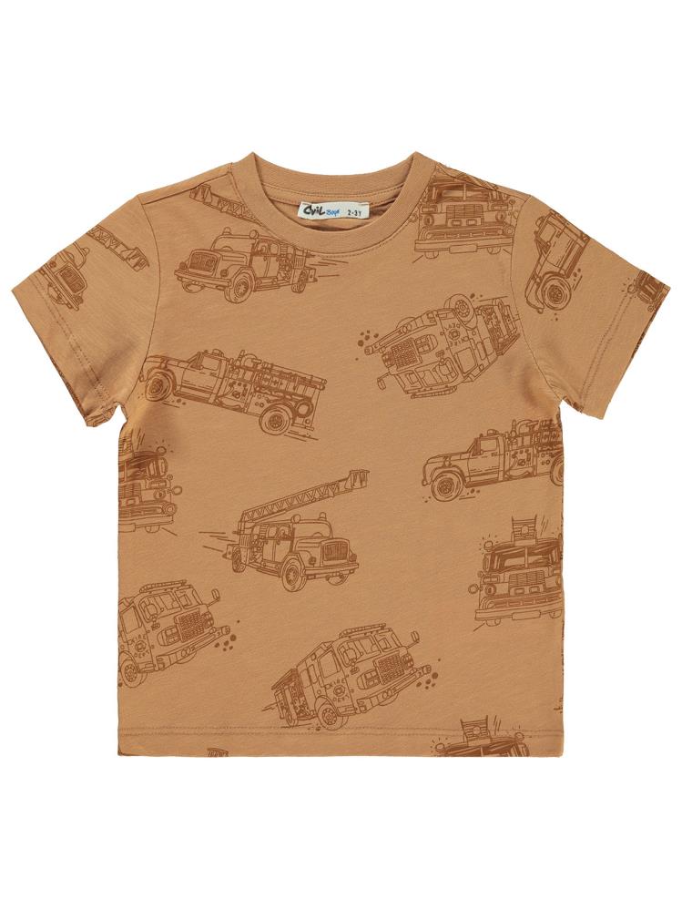 Civil Boys İtfaiye Empirme  2-5 Yaş Tişört - Turuncu
