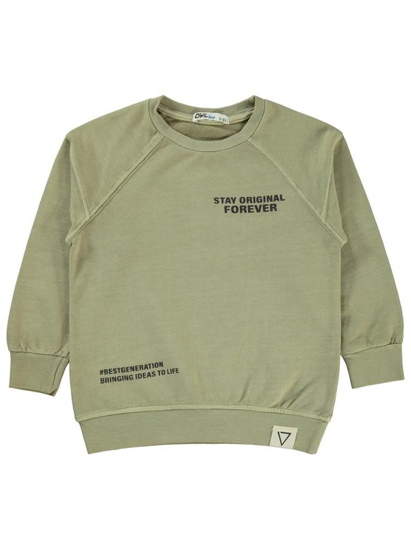 Civil Boys Stay Orıgınal Baskılı 2-5 Yaş Sweatshirt - Bej
