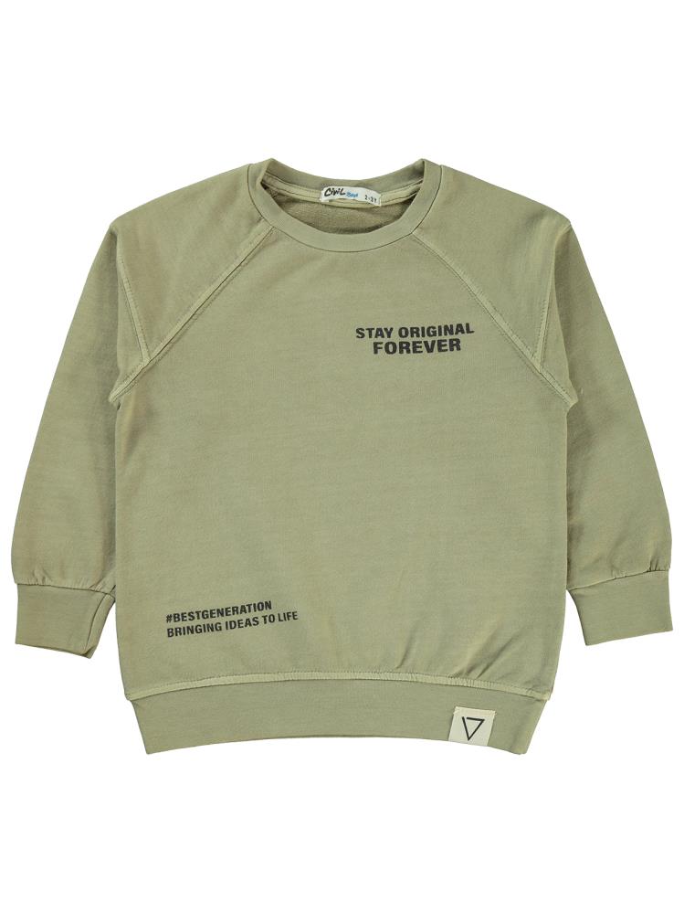 Civil Boys Stay Orıgınal Baskılı 2-5 Yaş Sweatshirt - Bej