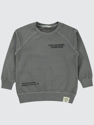 Civil Boys Stay Orıgınal Baskılı 2-5 Yaş Sweatshirt - Gri