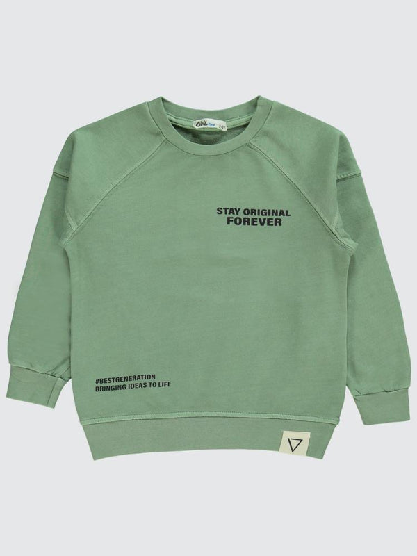Civil Boys Stay Orıgınal Baskılı 2-5 Yaş Sweatshirt - Haki