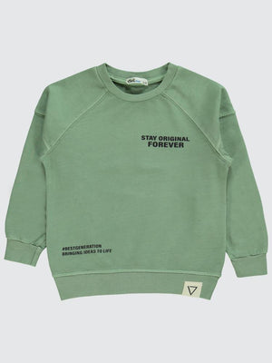 Civil Boys Stay Orıgınal Baskılı 2-5 Yaş Sweatshirt - Haki