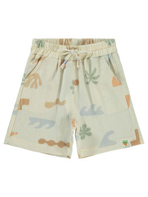 Civil Boys Kendinden Desenli 2-5 Yaş Kapri - Bej