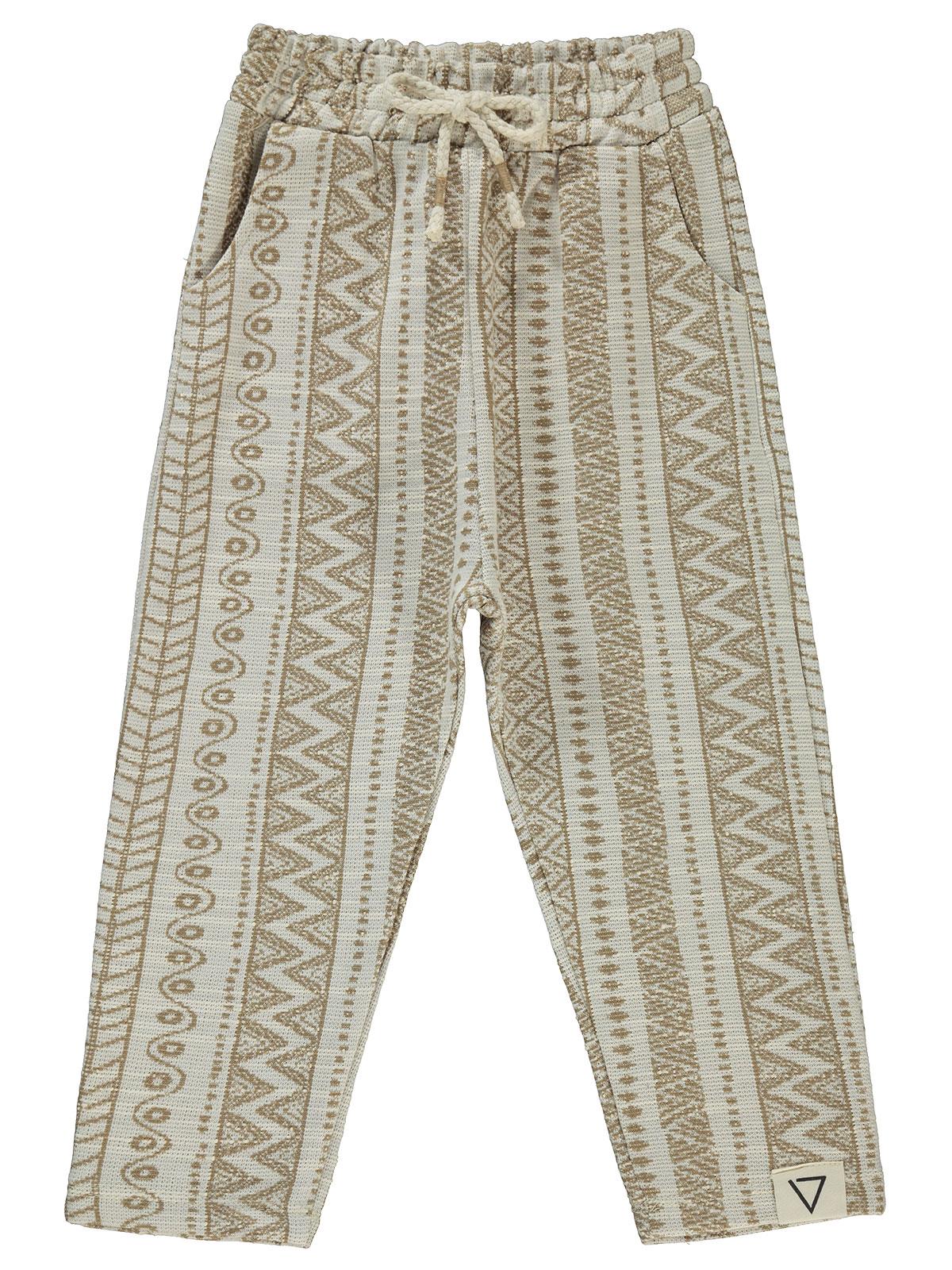 Civil Boys Kendinden Desenli Cepli 2-5 Yaş Eşofman Altı - Bej