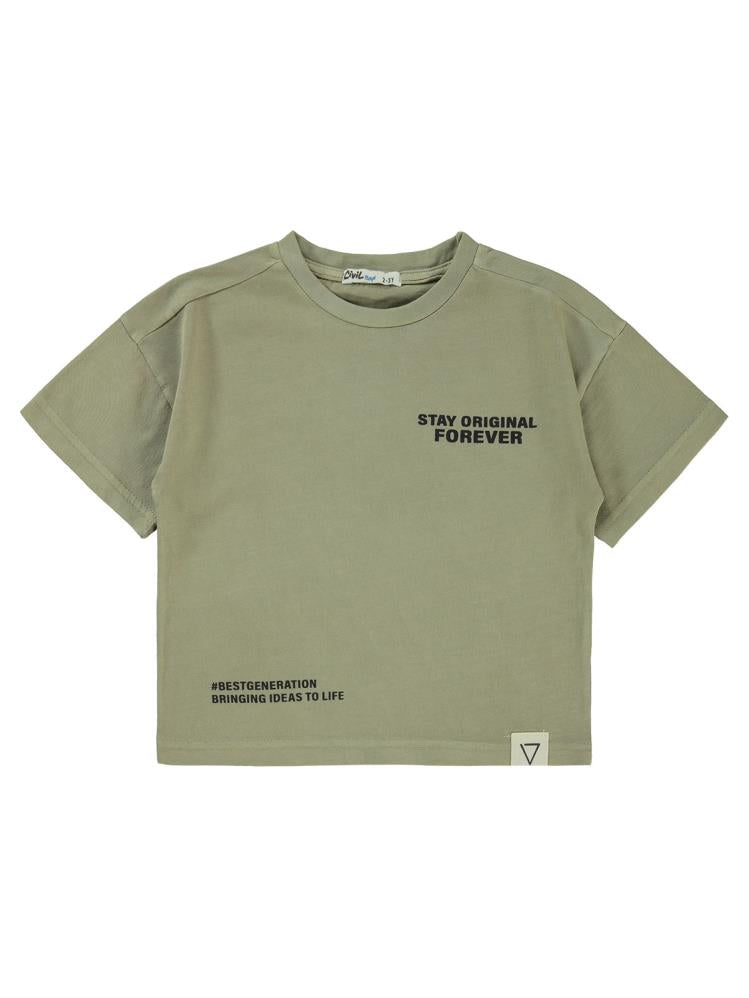 Civil Boys Stay Orıgınal Baskılı 2-5 Yaş Tişört - Bej