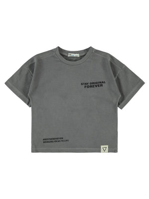 Civil Boys Stay Orıgınal Baskılı 2-5 Yaş Tişört - Gri