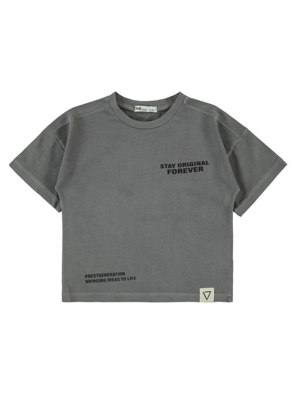 Civil Boys Stay Orıgınal Baskılı 2-5 Yaş Tişört - Gri