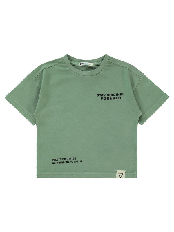 Civil Boys Stay Orıgınal Baskılı 2-5 Yaş Tişört - Haki