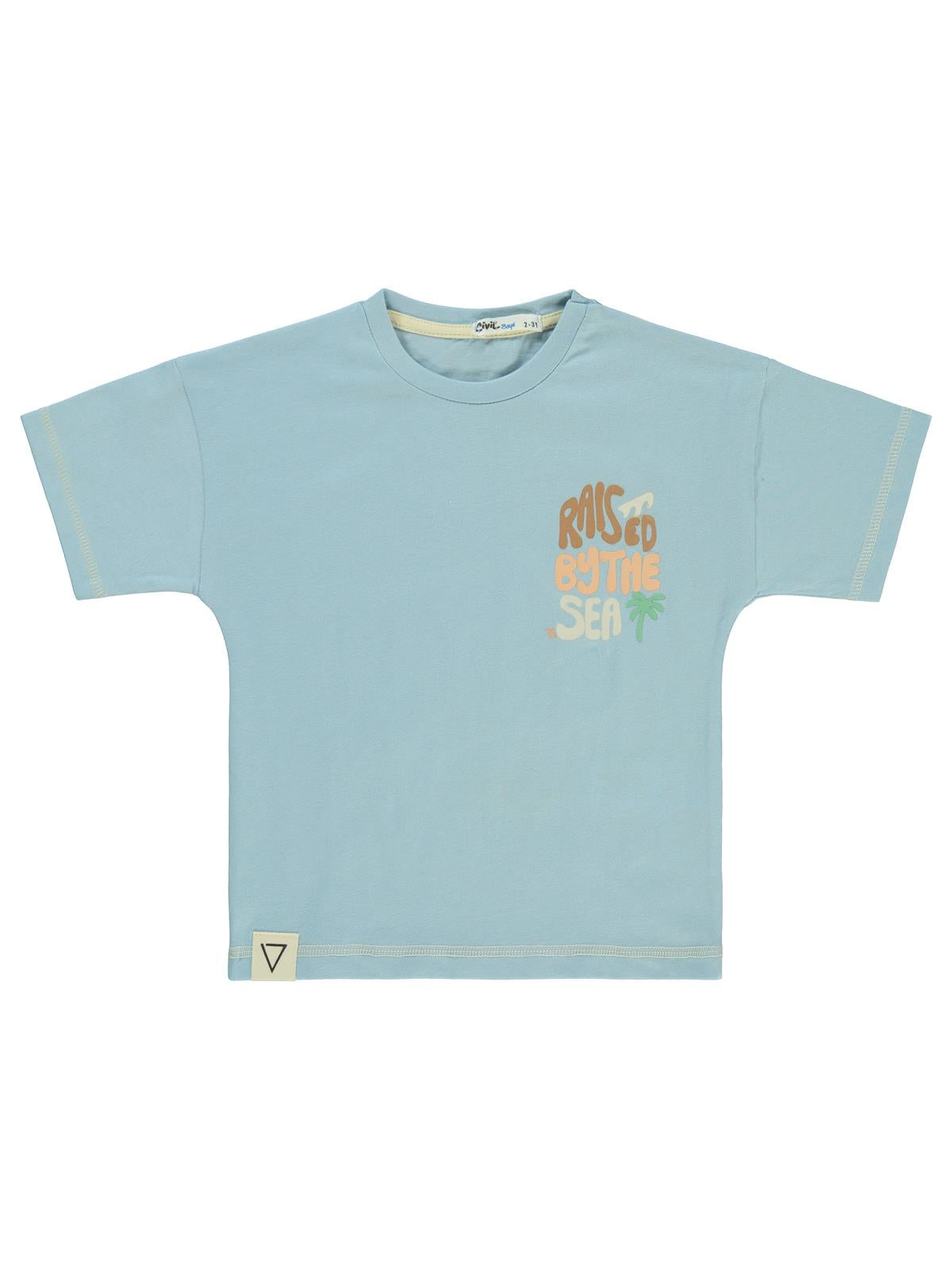 Civil Boys Bythe Sea Baskılı 2-5 Yaş Tişört - Mavi
