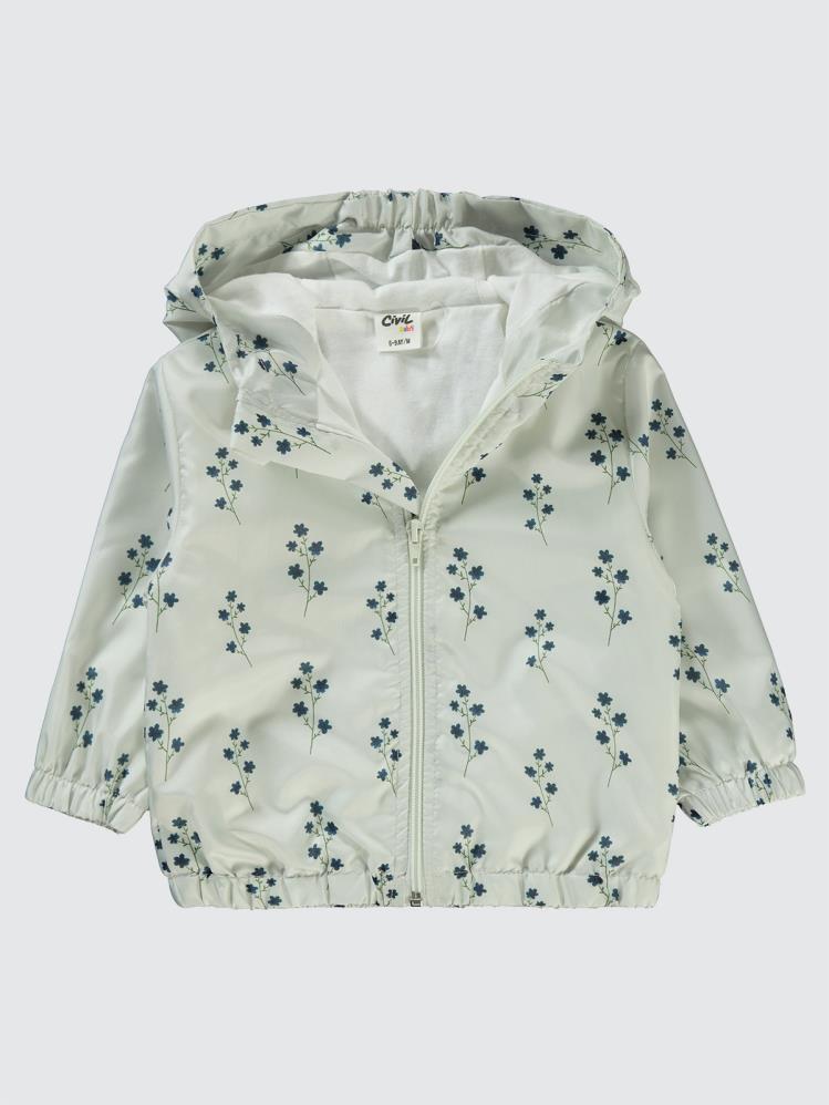 Civil Baby Çıtır Çiçek Empirmeli 6-18 Ay Yağmurluk - Ekru