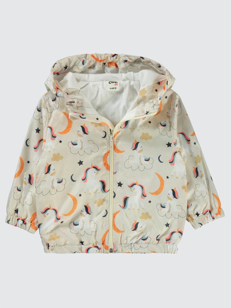 Civil Baby Unicorn Empirmeli 6-18 Ay Yağmurluk - Ekru