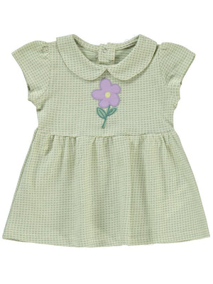 Civil Baby Çiçek Nakışlı 6-18 Ay Elbise - Yeşil