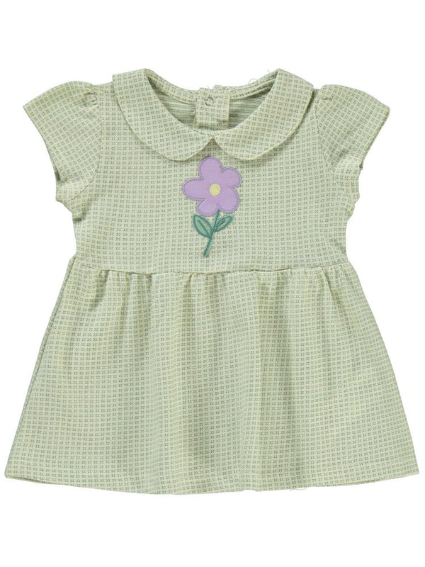 Civil Baby Çiçek Nakışlı 6-18 Ay Elbise - Yeşil