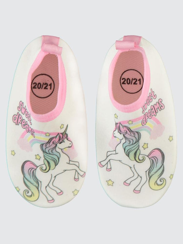 Civil Girls Unicorn Baskılı Tabanlı 20-24 Numara Deniz Ayakkabısı - Beyaz