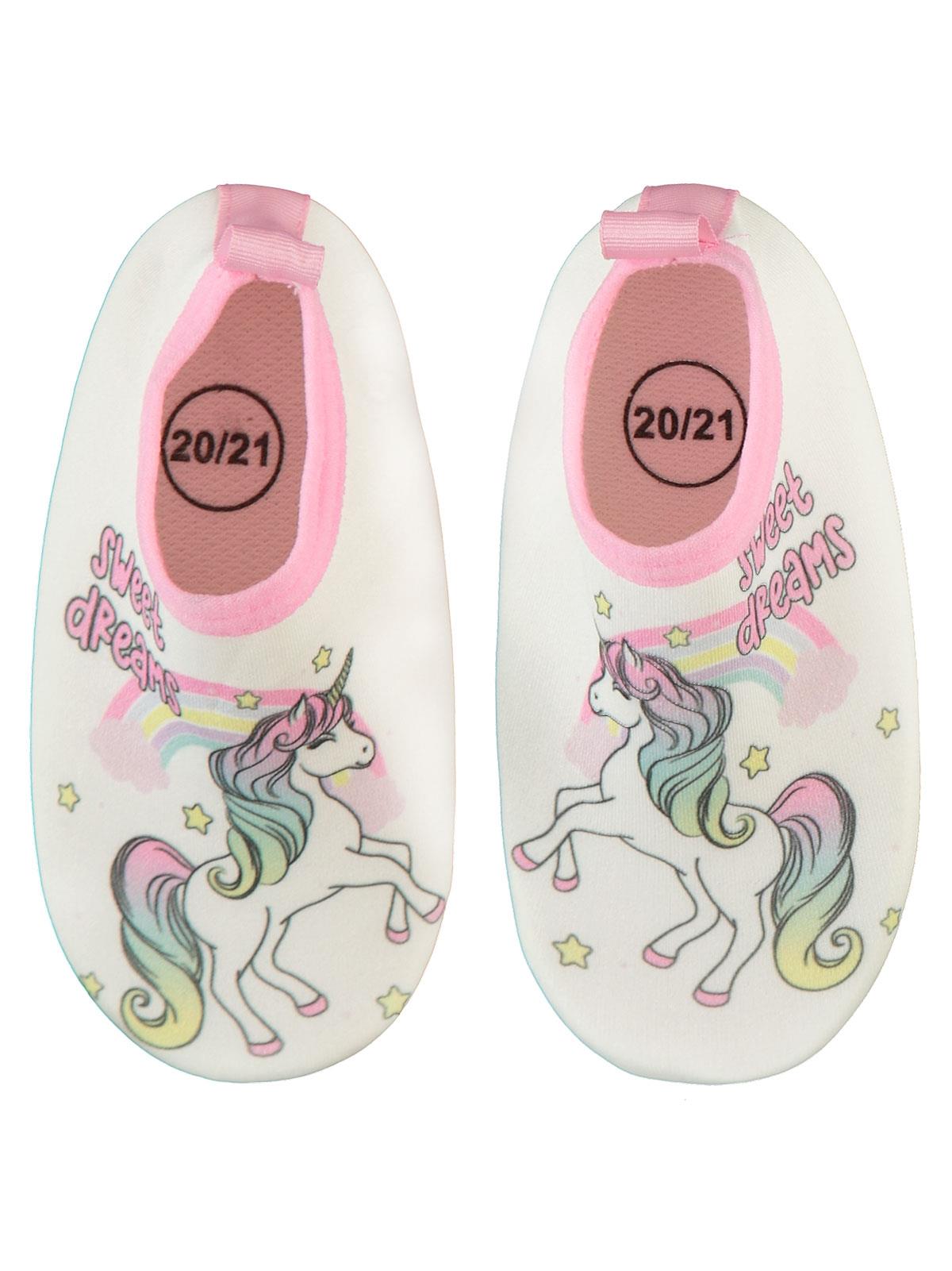 Civil Girls Unicorn Baskılı Tabanlı 20-24 Numara Deniz Ayakkabısı - Beyaz