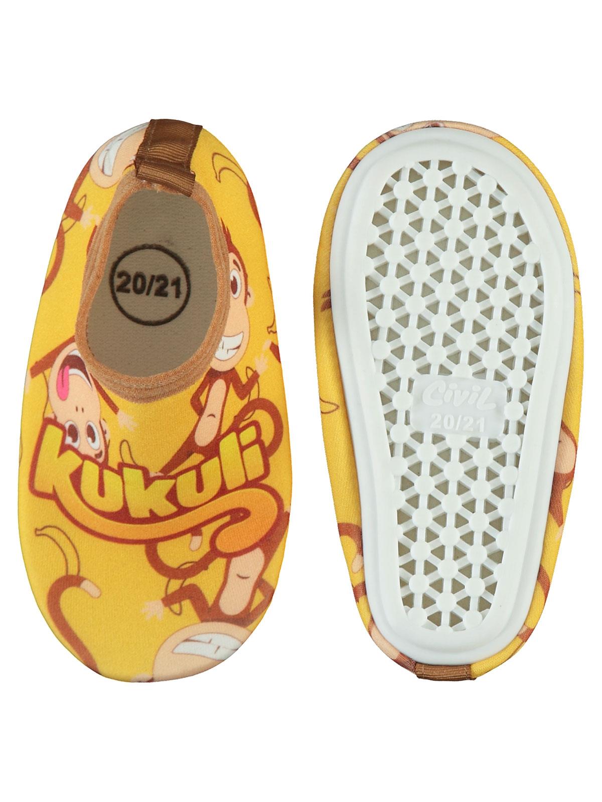 Kukuli Baskılı Tabanlı 20-24 Numara Deniz Ayakkabısı - Hardal