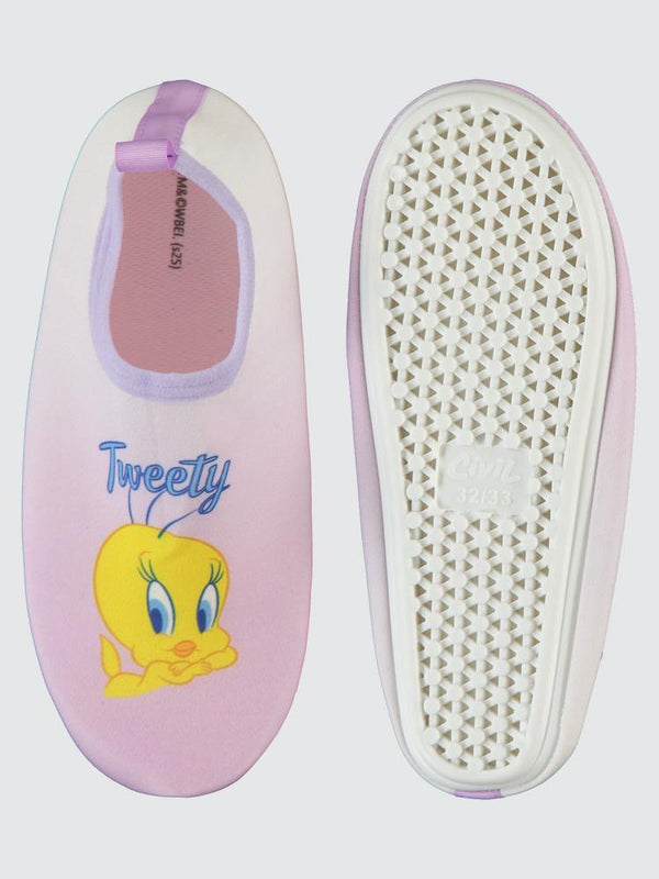 Tweety Baskılı Tabanlı 32-36  Numara Deniz Ayakkabısı - Lila