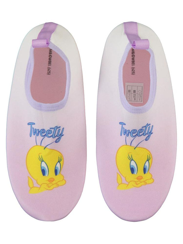 Tweety Baskılı Tabanlı 32-36  Numara Deniz Ayakkabısı - Lila