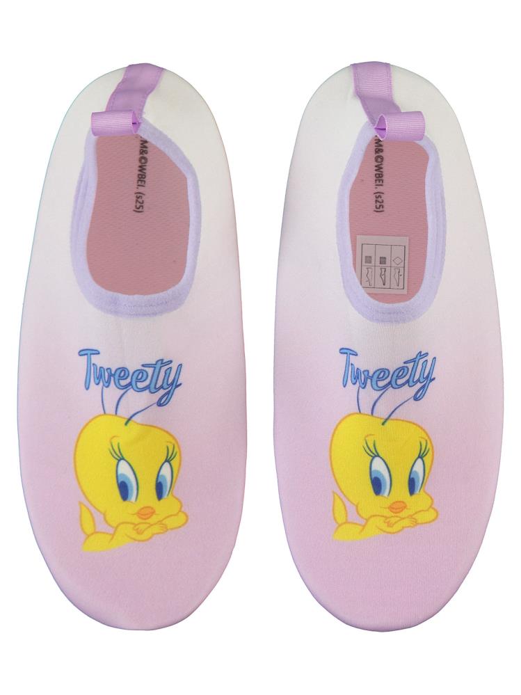 Tweety Baskılı Tabanlı 32-36  Numara Deniz Ayakkabısı - Lila