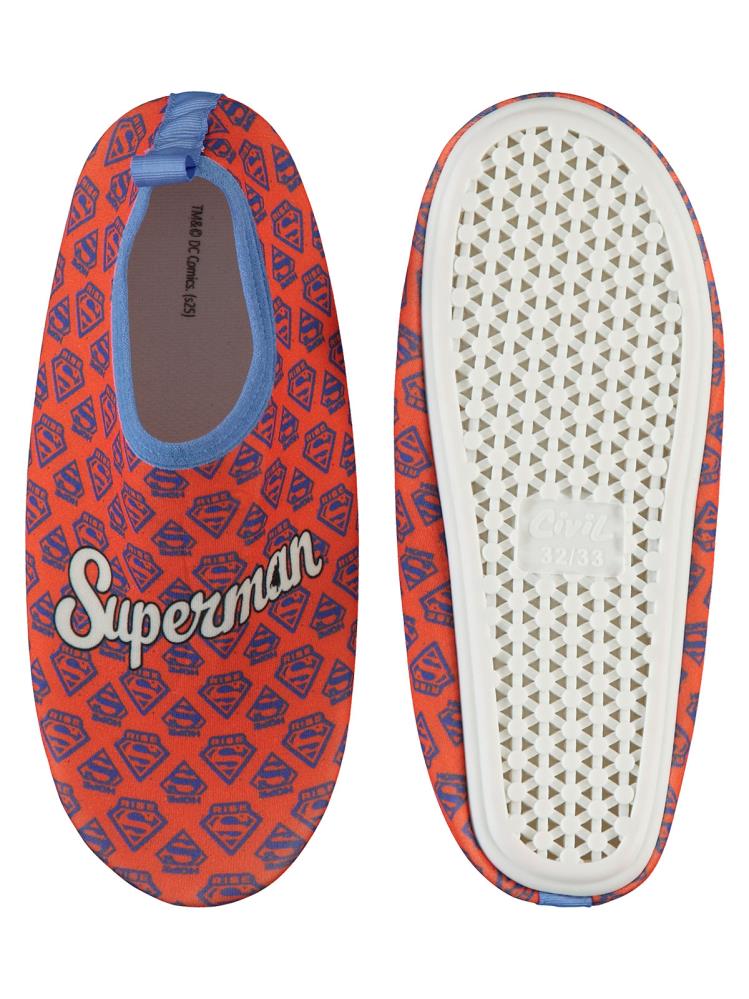 Superman Baskılı Tabanlı 32-36 Numara Deniz Ayakkabısı - Kırmızı