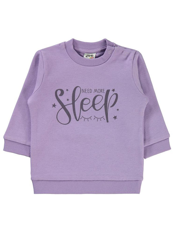Civil Baby Sleep Baskılı 6-18 Ay Sweatshirt - Lila