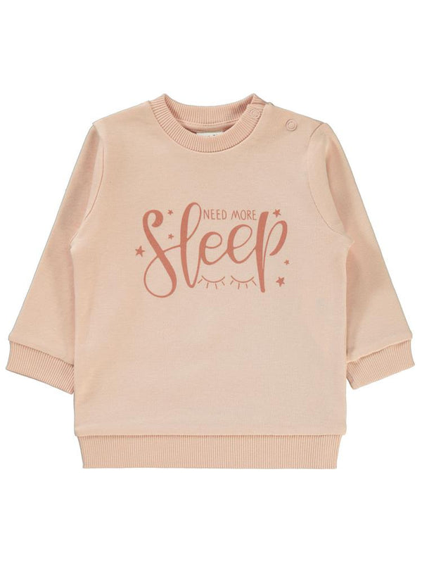 Civil Baby Sleep Baskılı 6-18 Ay Sweatshirt - Pudra