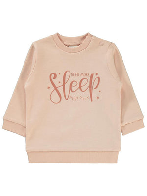 Civil Baby Sleep Baskılı 6-18 Ay Sweatshirt - Pudra