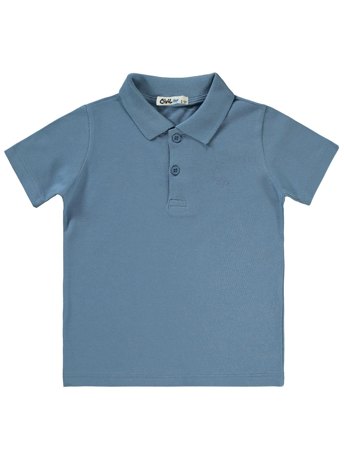 Civil Boys Yelken Nakışlı Lakos 2-5 Yaş Tişört - Mavi