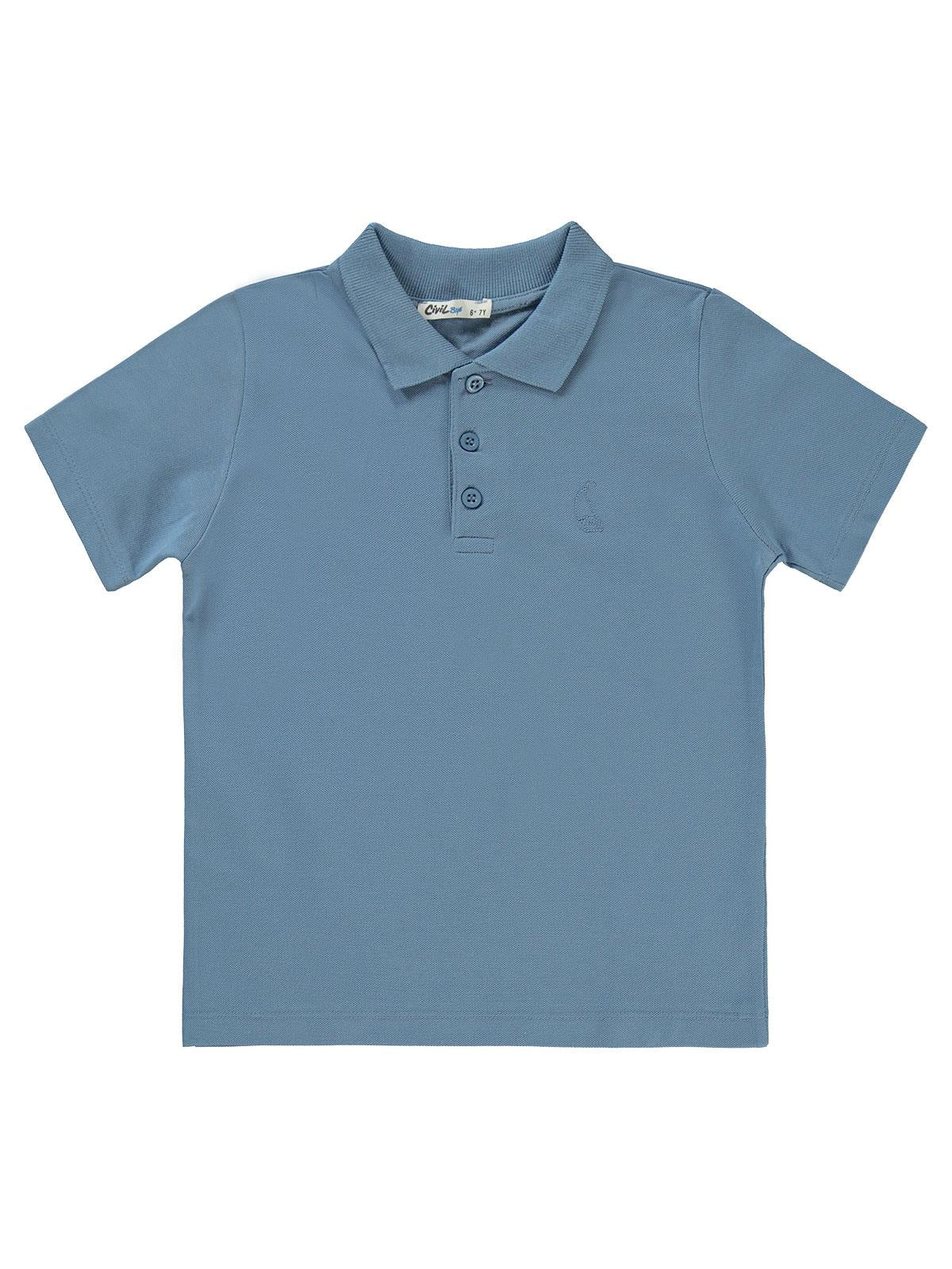 Civil Boys Yelken Nakışlı Lakos 6-9 Yaş Tişört - Mavi