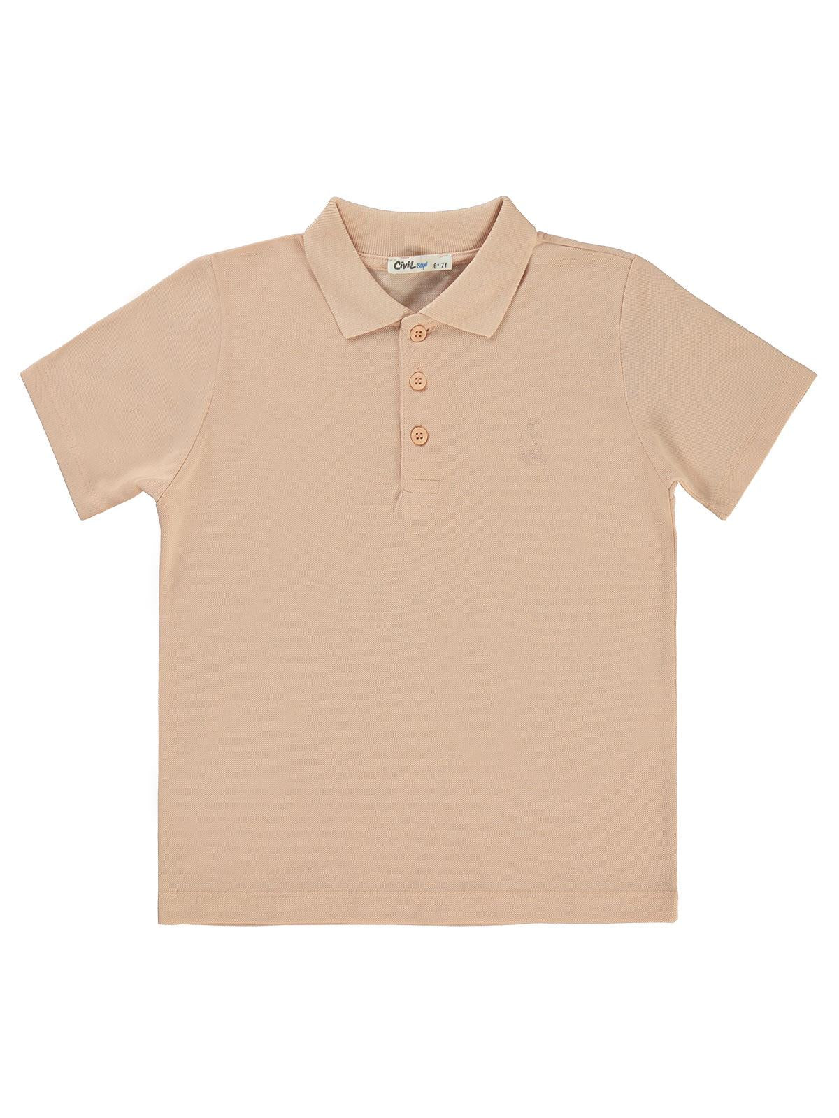 Civil Boys Yelken Nakışlı Lakos 6-9 Yaş Tişört - Pudra
