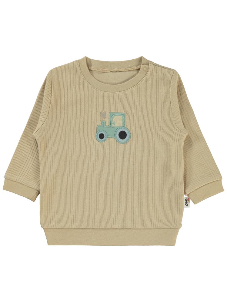 Civil Baby Araba Aplikeli 6-18 Ay Sweatshirt - Kahverengi