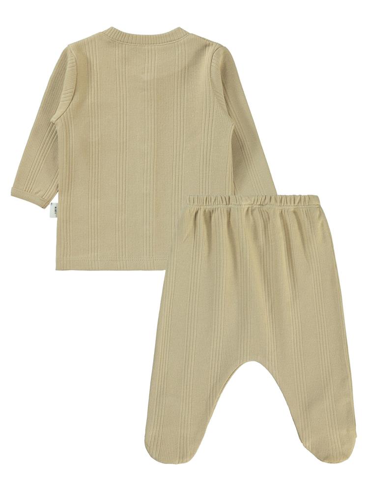 Civil Baby Araba Aplikeli 1-6 Ay Pijama Takımı - Kahverengi