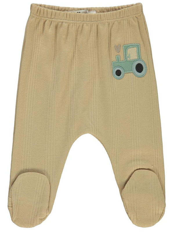 Civil Baby Araba Aplikeli 3-6 Ay Tek Alt Bebe - Kahverengi