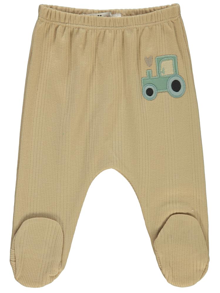 Civil Baby Araba Aplikeli 3-6 Ay Tek Alt Bebe - Kahverengi