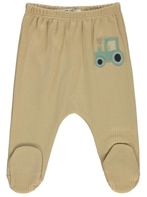 Civil Baby Araba Aplikeli 3-6 Ay Tek Alt Bebe - Kahverengi