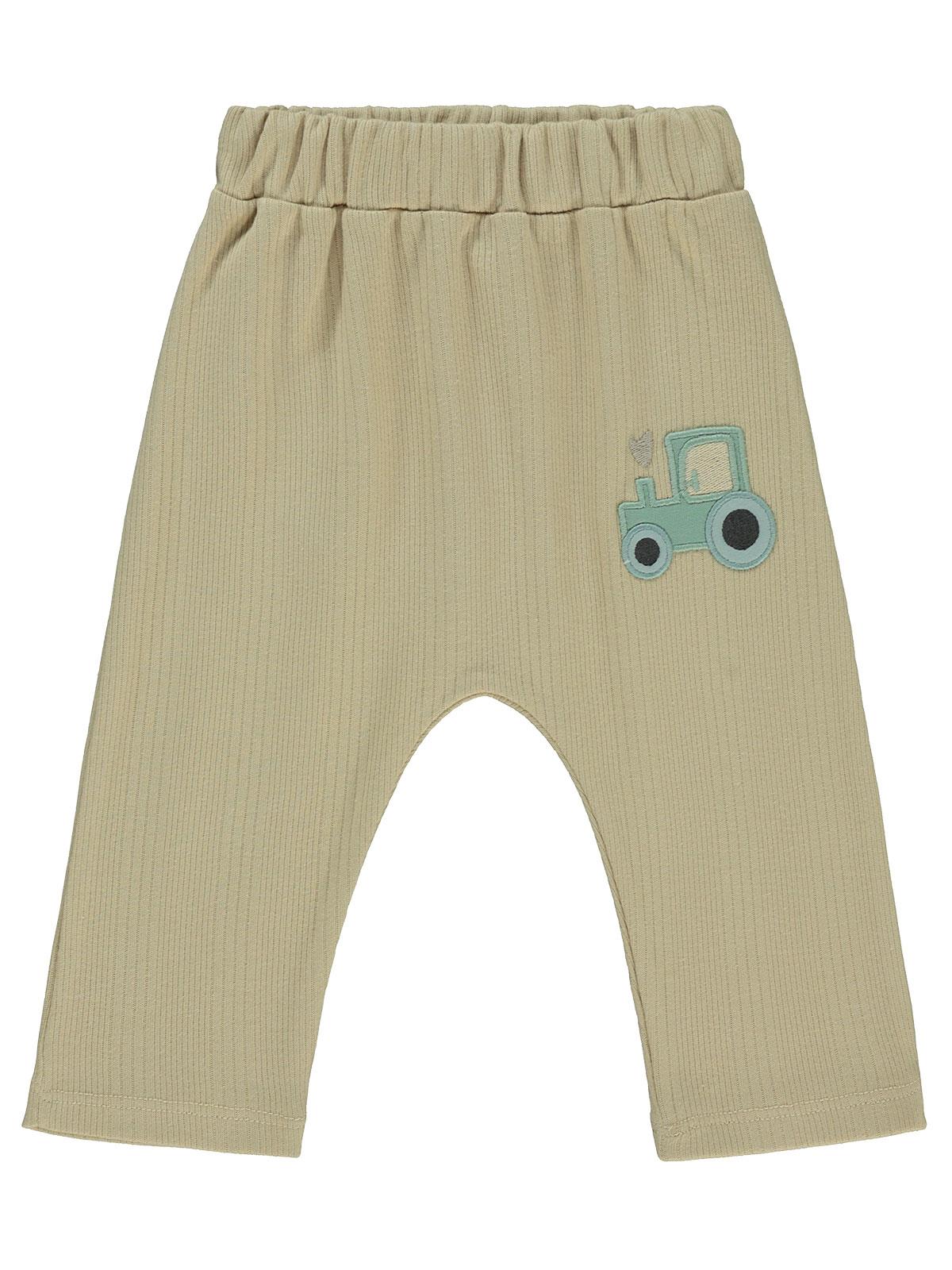 Civil Baby Araba Aplikeli 6-18 Ay Tek Alt Bebe - Kahverengi