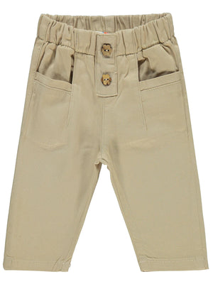 Civil Baby Düğme Detaylı 6-18 Ay Pantolon - Bej