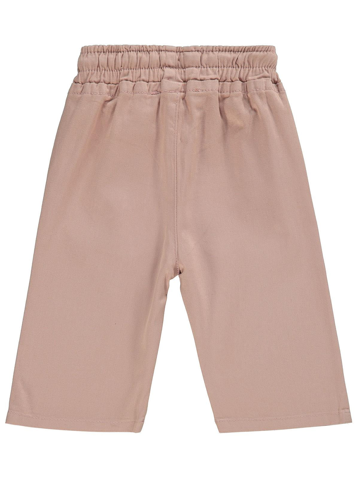 Civil Baby Çiçek Nakışlı İspanyol Paça 6-18 Ay Pantolon - Pudra