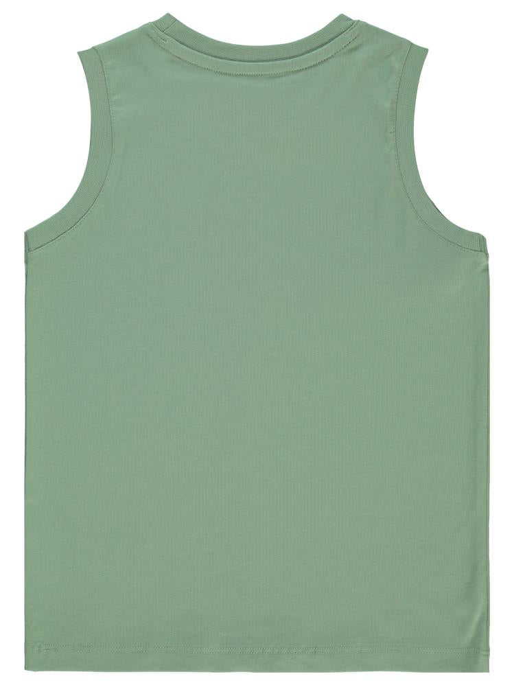 Civil Boys Serbest Fırça Baskılı Sıfır Kol 10-13 Yaş Tişört - Haki