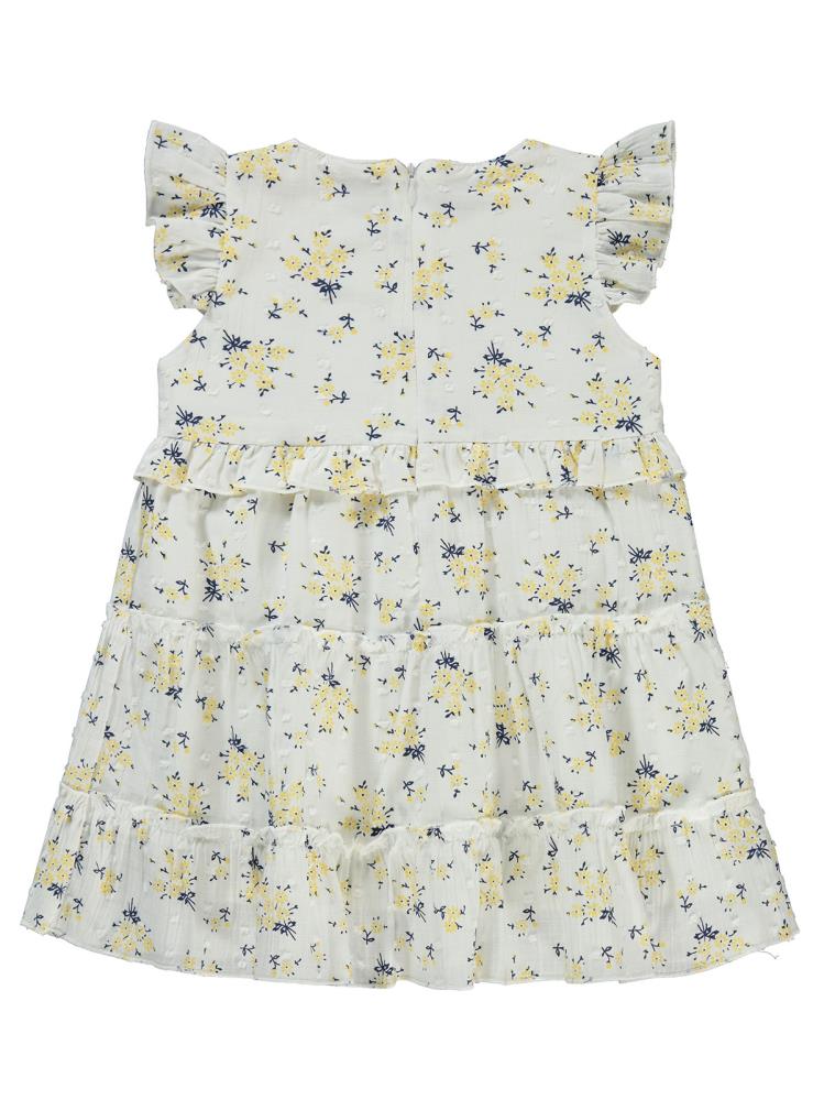 Civil Girls Çiçek Desenli 2-5 Yaş Elbise - Sarı