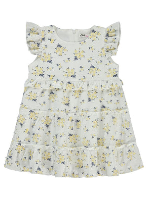 Civil Girls Çiçek Desenli 2-5 Yaş Elbise - Sarı